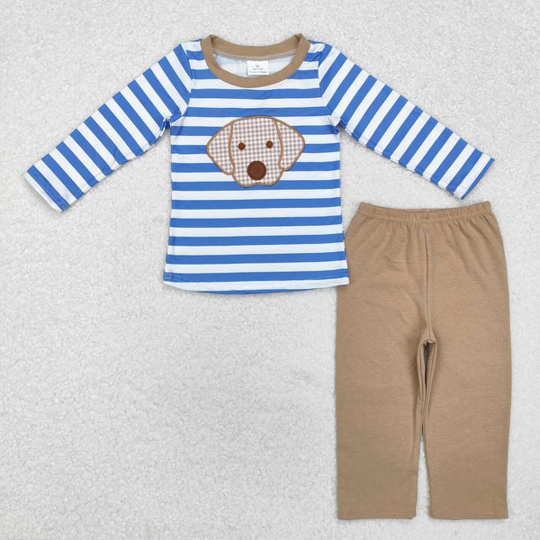 BLP0478 RTS baby boy clothes dog embroidery boy winter outfit