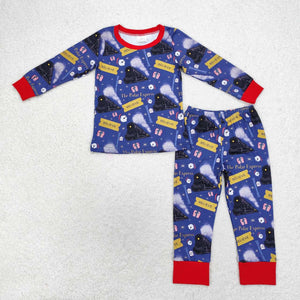 BLP0544 RTS toddler boy clothes believe boy winter pajamas set