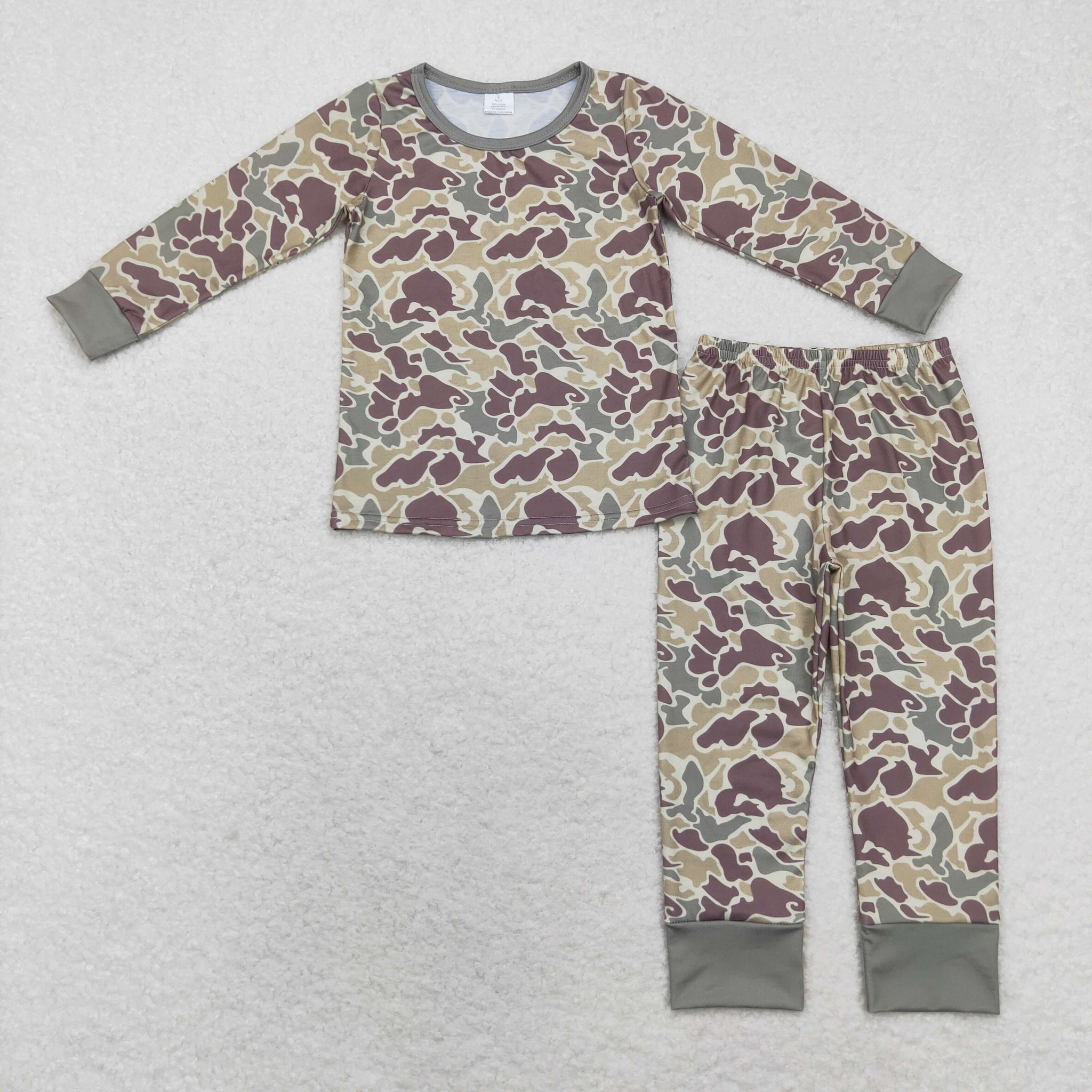 BLP0706 RTS toddler boy clothes camouflage boy winter pajamas set-bamboo