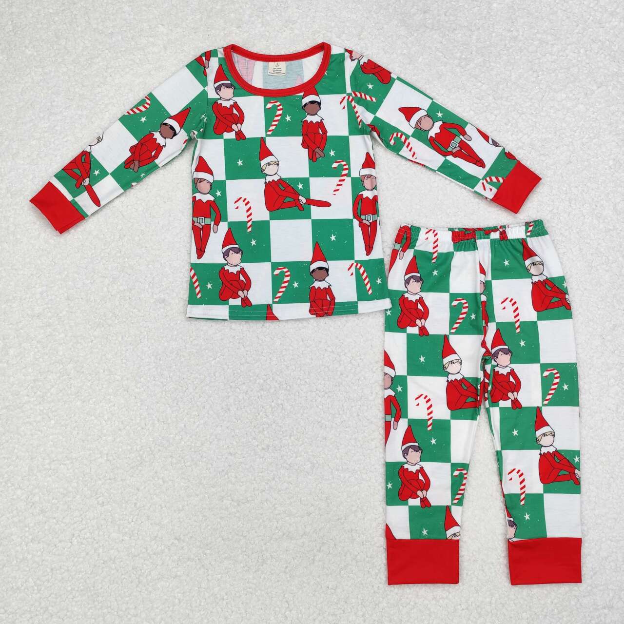 BLP0875 RTS  toddler boy clothes  plaid boy winter christmas set-bamboo