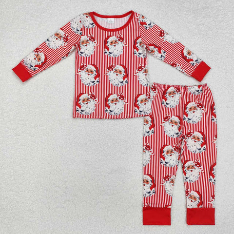 BLP0917 RTS  toddler boy clothes santa boy winter christmas set-bamboo