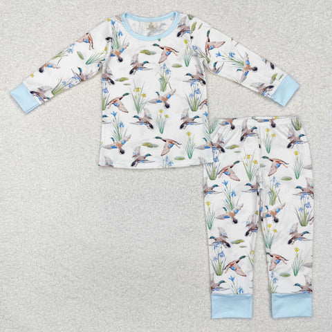 BLP1034 RTS  toddler boy clothes mallard boy winter pajamas set