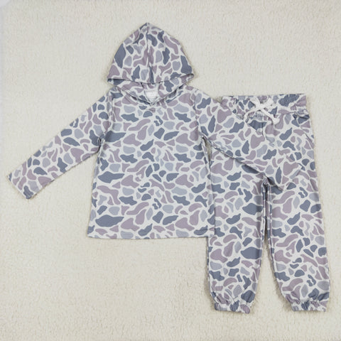 BLP1062 RTS boy clothes grey camo boy winter set hoodies outfit