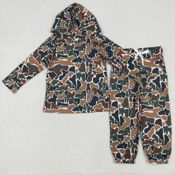 RTS kids clothes  camo print  kids matching clothes winter hoodie set-2025.9.8