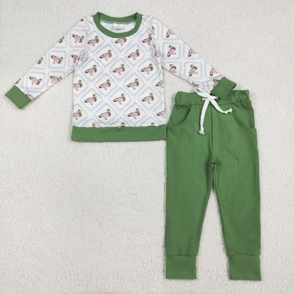 BLP1071 RTS boy clothes mallard  boy winter set pajamas Set