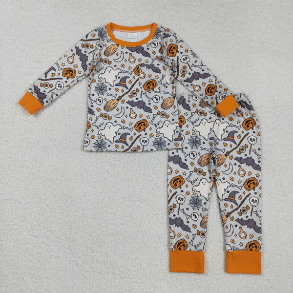 BLP1147 RTS  toddler boy clothes ghost boy  winter halloween pajamas set