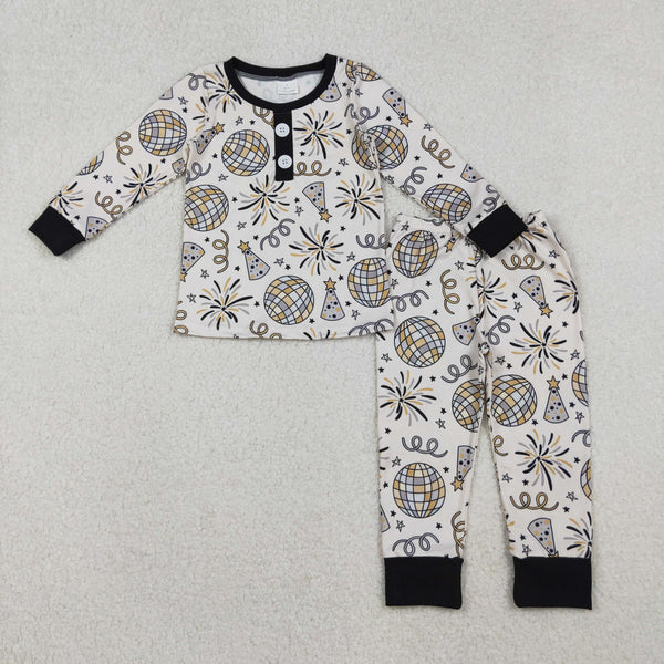 RTS 12-18M to 7-8T kids matching clothing happy new year print clothing baby winter clothing-2025.10.22