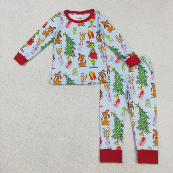BLP1189 RTS  toddler boy clothes cartoon boy christmas pajamas winter set