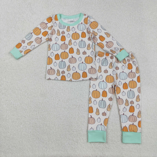 BLP1222 RTS  toddler boy clothes pumpkin print boy fall winter set