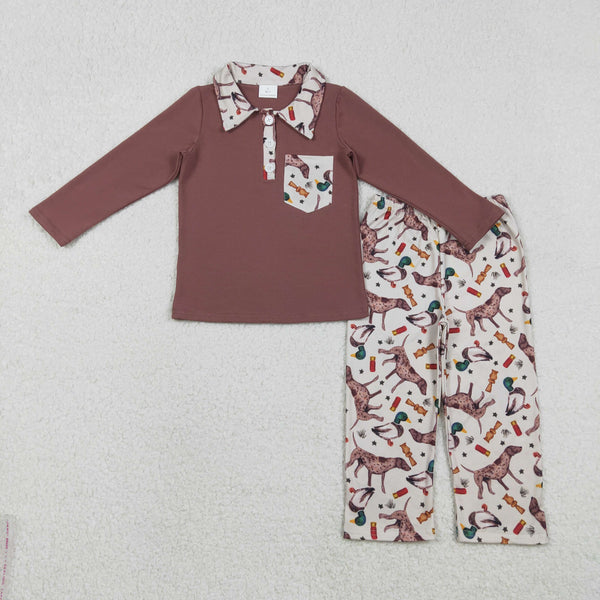 BLP1229 RTS  toddler boy clothes mallard print boy winter set