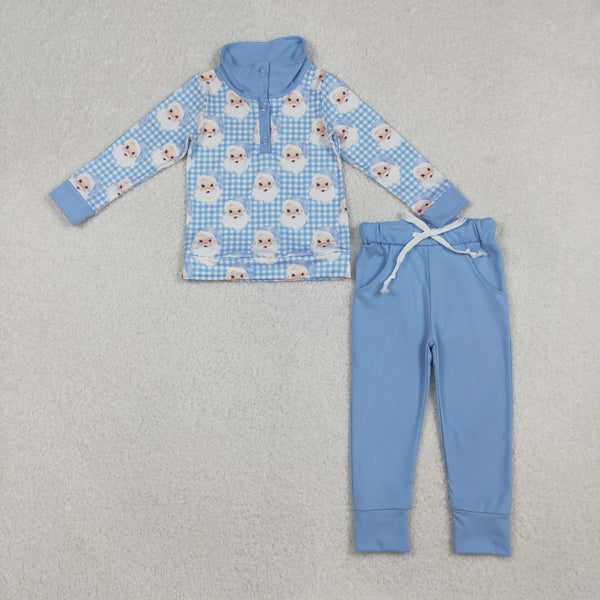 BLP1295 RTS boy clothes blue santa claus boy christmas outfit