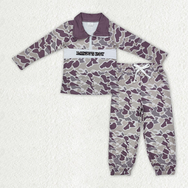 RTS kids matching clothing embroidery camo print clothing baby boy winter clothing-2025.10.14