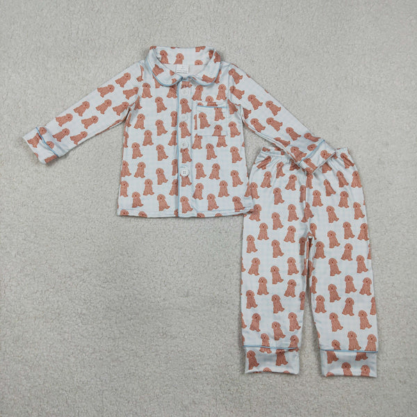 BLP1408 RTS  toddler boy clothes dog boy winter pajamas outfit sleep wear