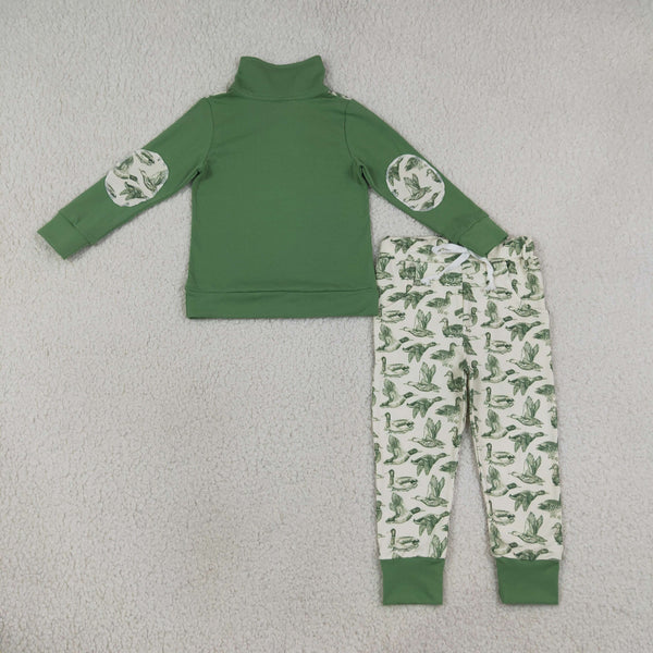 RTS BLP1449 kids boy clothes green fish girl winter outfit pants set