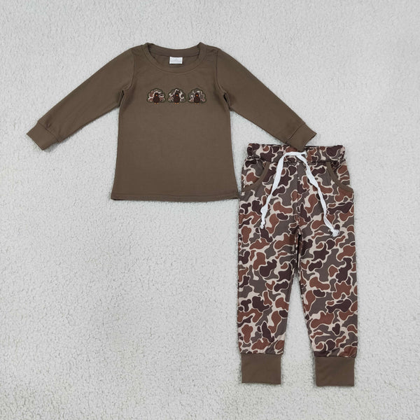 RTS BLP1473 baby boy clothes turkey embroidery  toddler boy long sleeve outfit thanksgiving clothes
