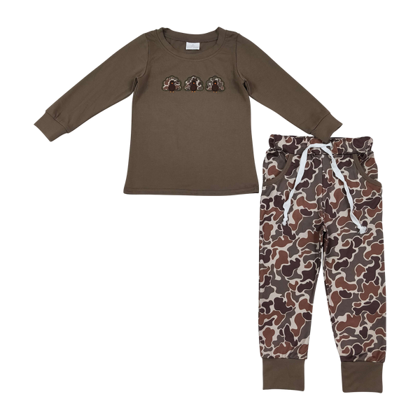 RTS Matching clothing kids thanksgiving mixed print baby boy fall clothing‑2026.9.8