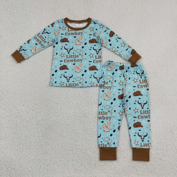 RTS Matching clothing cowboy print kid long sleeve romper pant fall clothing-2026.9.14