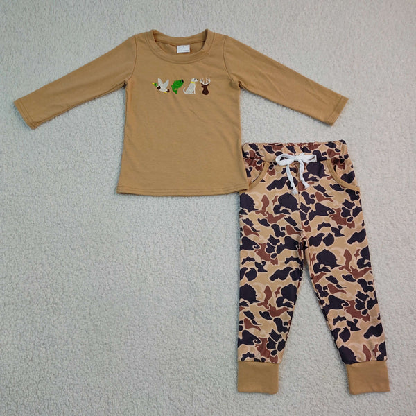 RTS BLP1493 embroidery toddler boy clothes dog boy winter outfit