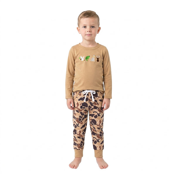 RTS BLP1493 embroidery toddler boy clothes dog boy winter outfit