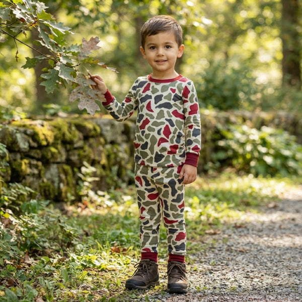 RTS BLP1496 baby boy clothes camo print long sleeve pant outfit