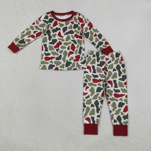 RTS BLP1496 baby boy clothes camo print long sleeve pant outfit