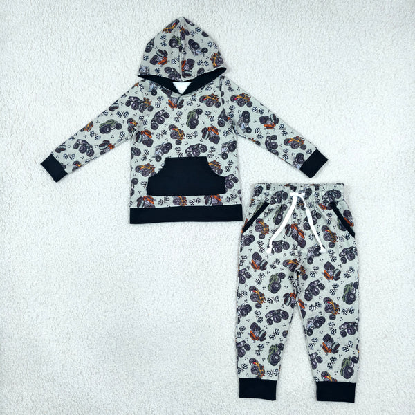 RTS BLP1511 toddler boy clothes leopard duck print long sleeve hooded outfit