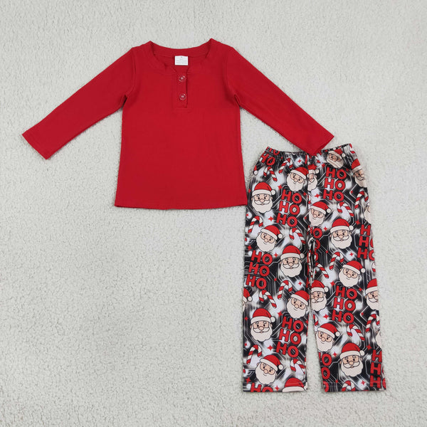RTS Matching clothing christmas santa print kid long sleeve romper top pant fall clothing-2026.9.28