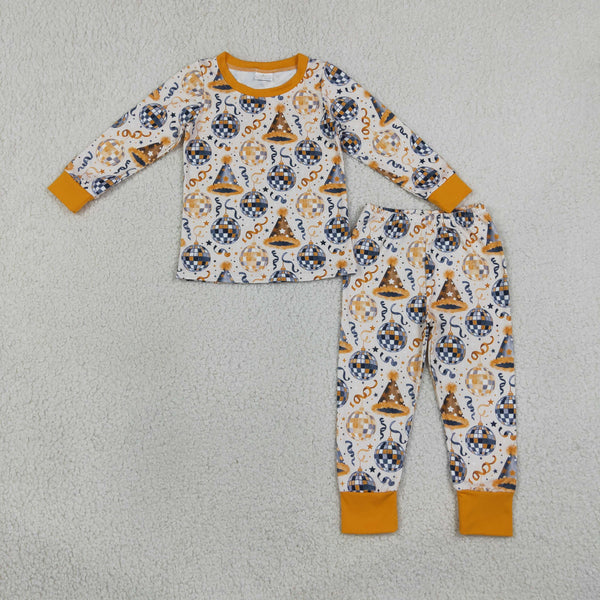 RTS Matching clothing new year party disco ball hat print kid long sleeve romper pant blanket dress fall clothing-2026.9.18