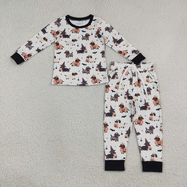 RTS BLP1548 baby boy clothes halloween animal mixed print long sleeve top pant outfit