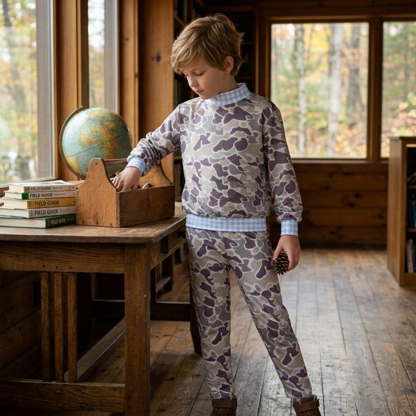 RTS BLP1567 toddler boy clothes camo print long sleeve outfit
