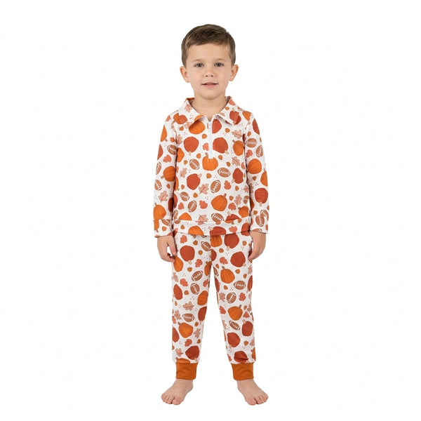 RTS BLP1573  bundle baby boy clothes fall football print long sleeve pant outfit