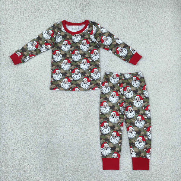 RTS BLP1600 toddler boy clothes Christmas santa print long sleeve outfit pajamas set