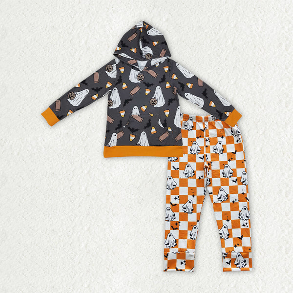 RTS BLP1607 baby boy clothes ice cream checkered print long sleeve hoodie pant outfit