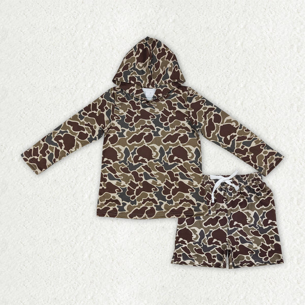BLS0031 kids clothes winter hoodies set hunting clothes camo outfit