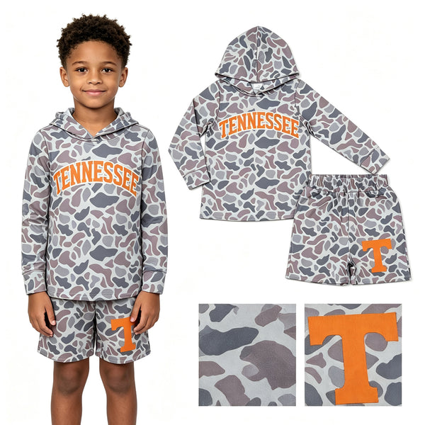 BLS0042 RTS baby boy clothes vinyl state print toddler boy fall winter outfit shorts set