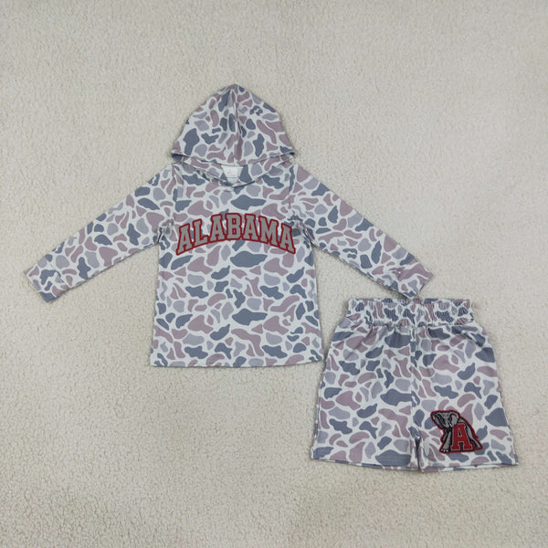 BLS0044 RTS baby boy clothes vinyl state print toddler boy fall winter outfit shorts set