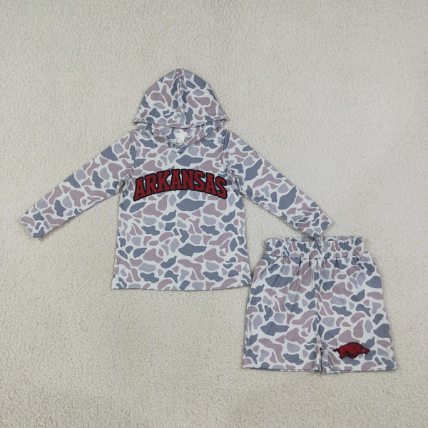 BLS0046 RTS baby boy clothes vinyl state print toddler boy fall winter outfit shorts set
