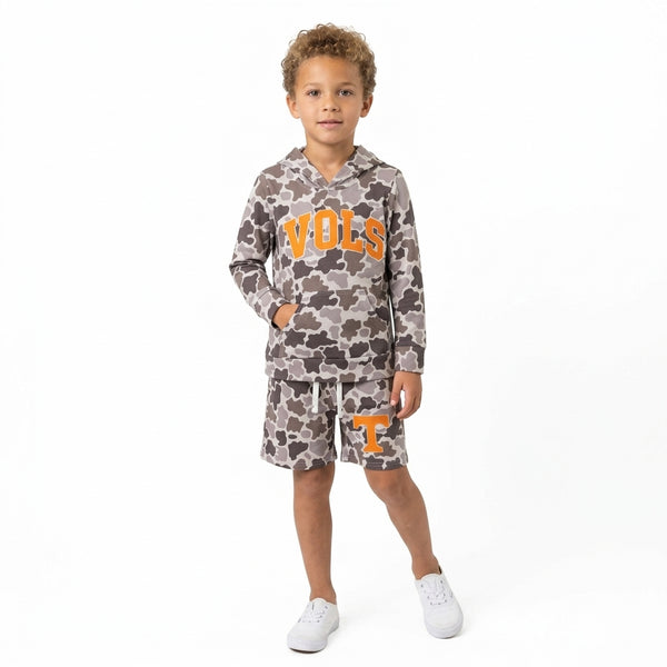 RTS BLS0049 baby boy clothes camo vols letter print long sleeve hoodie short outfit