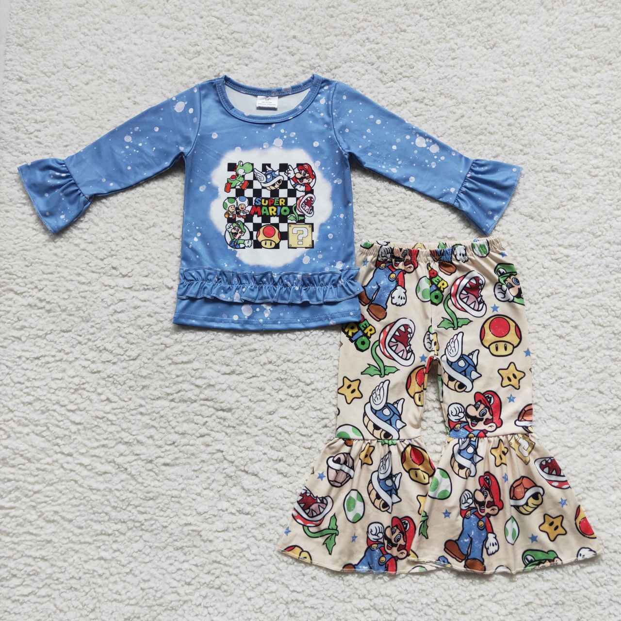 GLP0584 toddler girl clothes cartoon blue girl winter outfit