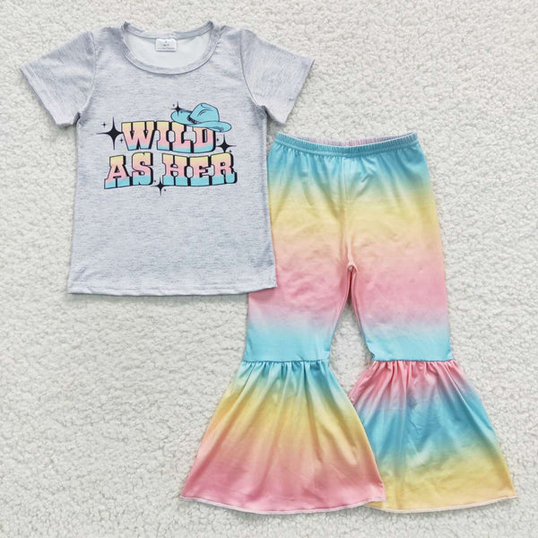 GSPO0656 baby girl clothes wird as her girl bell bottom outfit