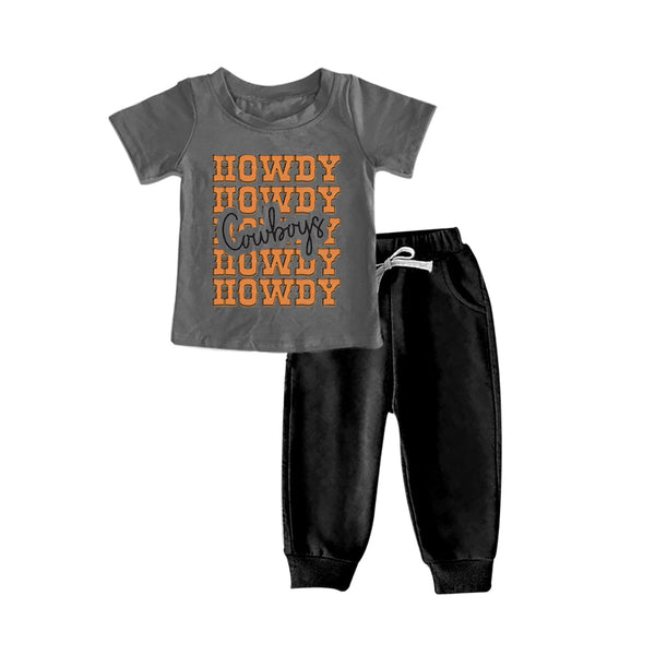 BSPO0063 baby boy clothes howdy cowboys fall spring outfits