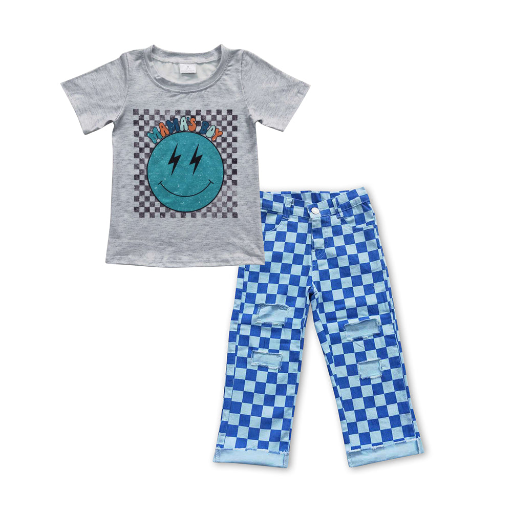 BSPO0113 toddler clothes smile boutique clothing set