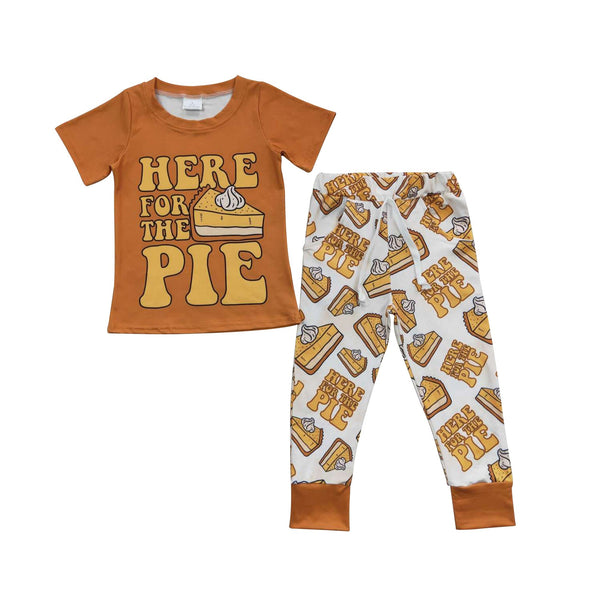 BSPO0118 baby boy clothes her for the pumpkin pie hallowen outfit