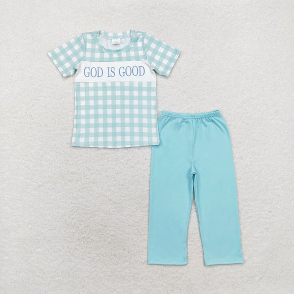 BSPO0463 RTS 3-6M to 7-8T  baby boy clothes god is good boy fall sets