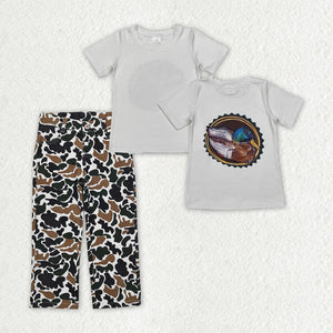 BSPO0550 toddler boy clothes jeans set mallard camouflage boy jeans outfit