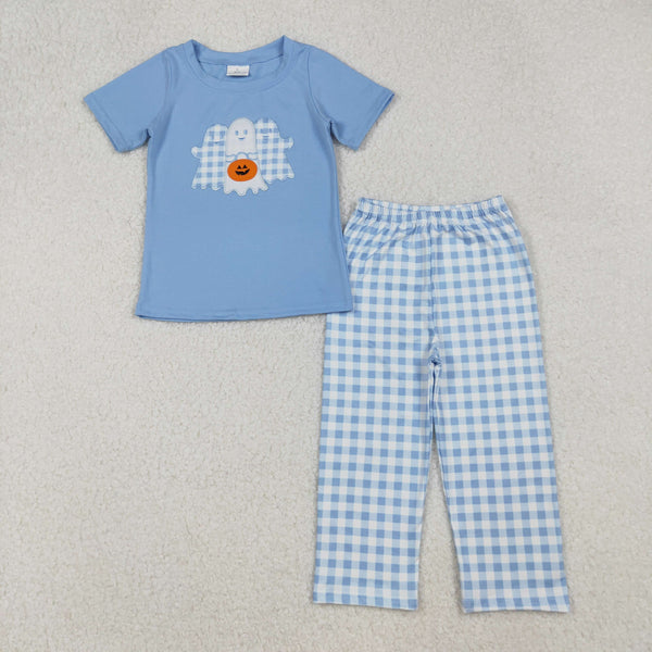 RTS kids matching clothing embroidered ghost print clothing kids halloween clothing-2025.9.19