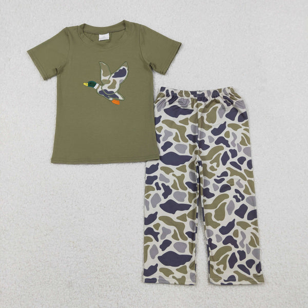 RTS kids matching clothing embroidery hunting print clothing baby boy fall clothing-2025.11.4