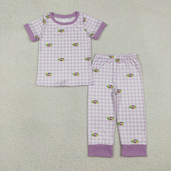 BSPO0630  RTS  toddler boy clothes king cake boy mardi gras embroidery outfit