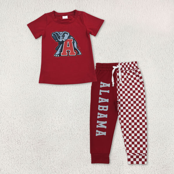RTS Matching clothing Cotton team logo checkered pants kids game day clothes-2026.10.30
