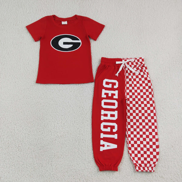 RTS Matching clothing Cotton team logo checkered pants kids game day clothes-2026.10.30